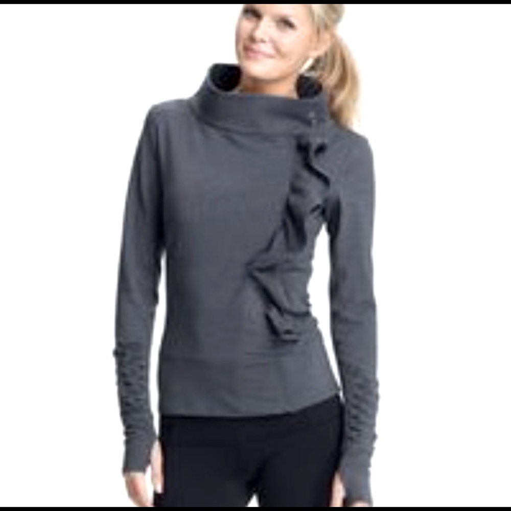 STUNNING LIKE NEW KARMA ATHLETICS RUFFLED SAN SUI JACKET W/ANTI~PILL FABRIC Sz M